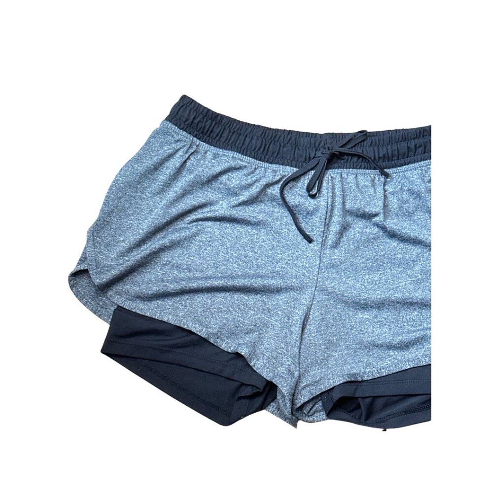 SOLD champion double layer black and grey gym shorts size medium - Picture 3 of 13